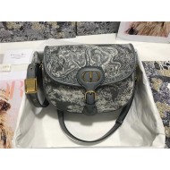 MEDIUM Dior BOBBY BAG Embroidery Grey High