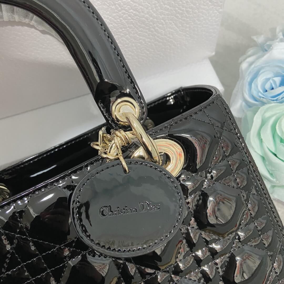 MEDIUM LADY Dior BAG Patent Cannage Calfskin High