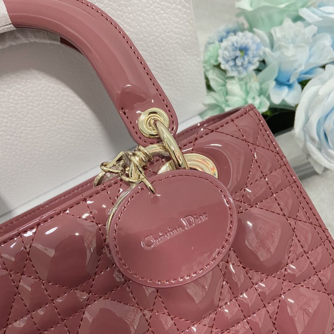 MEDIUM LADY Dior BAG Patent Cannage Calfskin High