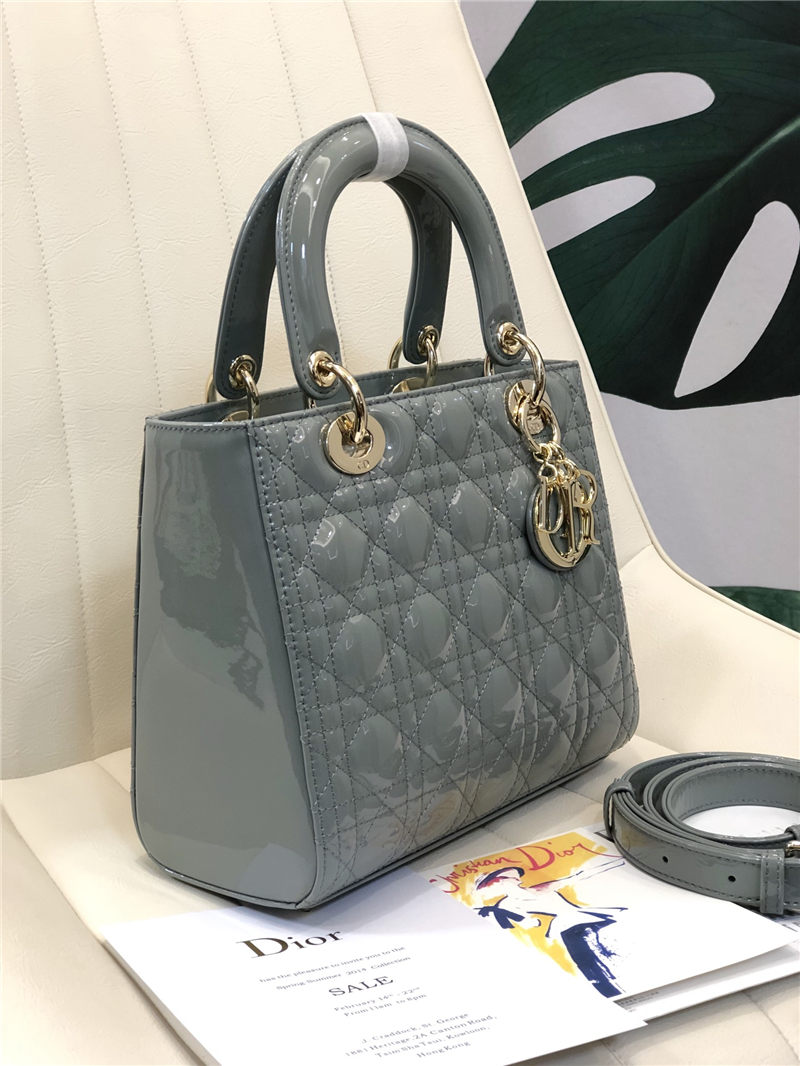 MEDIUM LADY Dior BAG Patent Cannage Calfskin High