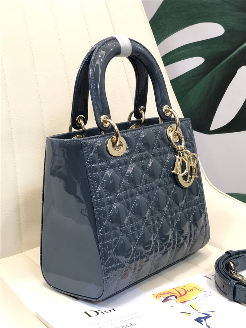 MEDIUM LADY Dior BAG Patent Cannage Calfskin High