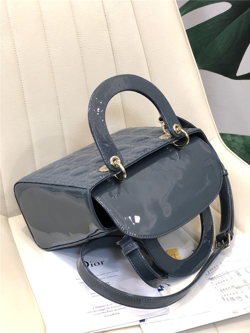 MEDIUM LADY Dior BAG Patent Cannage Calfskin High