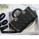 LADY D-JOY BAG MEDIUM Cannage Lambskin Black High