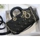 LADY D-JOY BAG MEDIUM Cannage Lambskin Black High