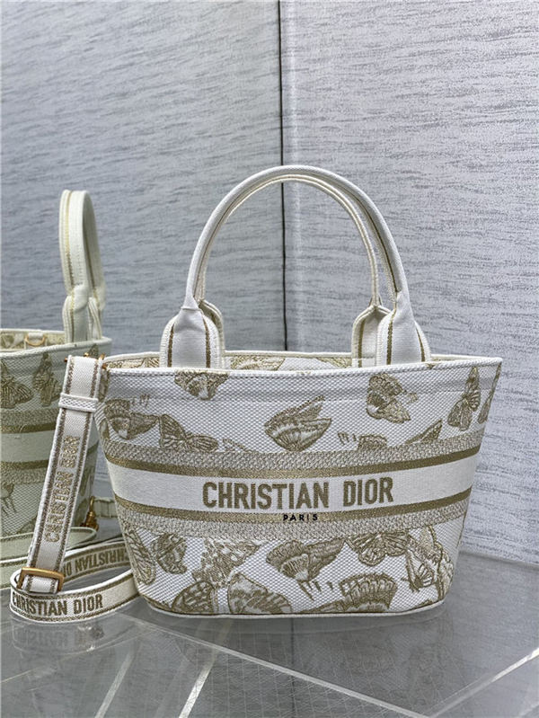 DIOR HAT BASKET BAG Butterflies Embroidery High