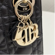 MINI LADY Dior BAG Cannage Lambskin Gold Metal Black High