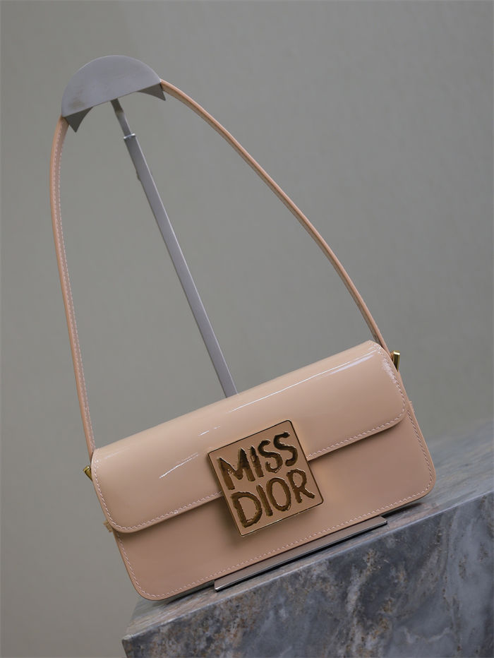 MISS DIOR FLAP BAG Patent Calfskin High