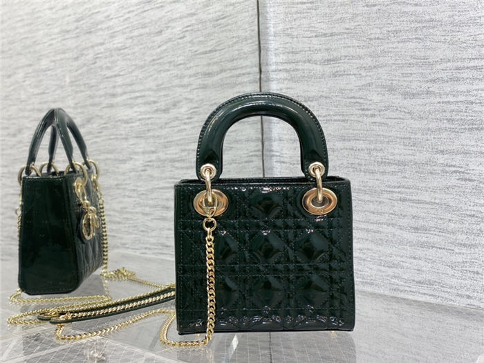 MINI LADY Dior BAG Patent Cannage Calfskin Olive High