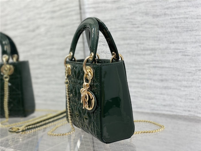 MINI LADY Dior BAG Patent Cannage Calfskin Olive High