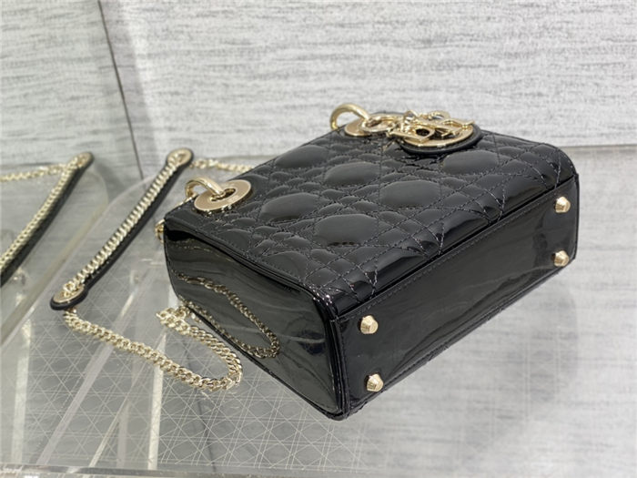 MINI LADY Dior BAG Patent Cannage Calfskin Black High