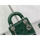 MINI LADY Dior BAG Patent Cannage Calfskin Silver Metal Dark Green High