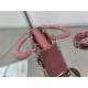 MINI LADY Dior BAG Patent Cannage Calfskin Silver Metal Dusty Pink High