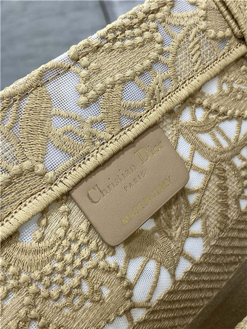 MEDIUM Dior BOOK TOTE D-Lace Embroidery with Macramé Effect High