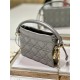 LADY DIOR TOP HANDLE DRAWSTRING MINI BAG Grey High