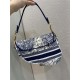 SADDLE BAG Dior Around The World Embroidered Canvas Blue High