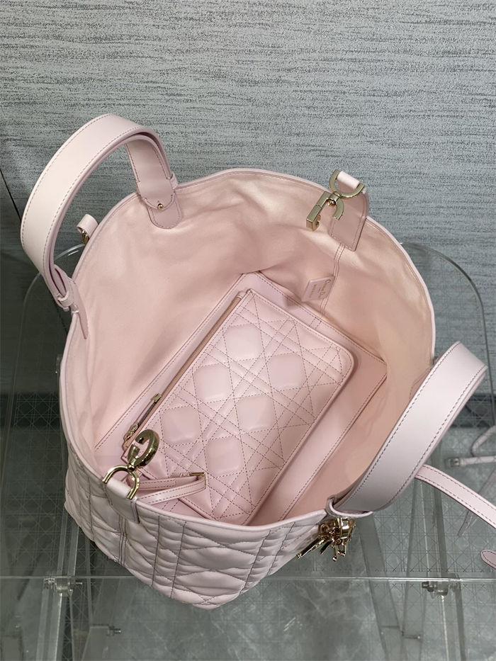 DIOR TOUJOURS BAG MEDIUM Macrocannage Calfskin Pale Pink High