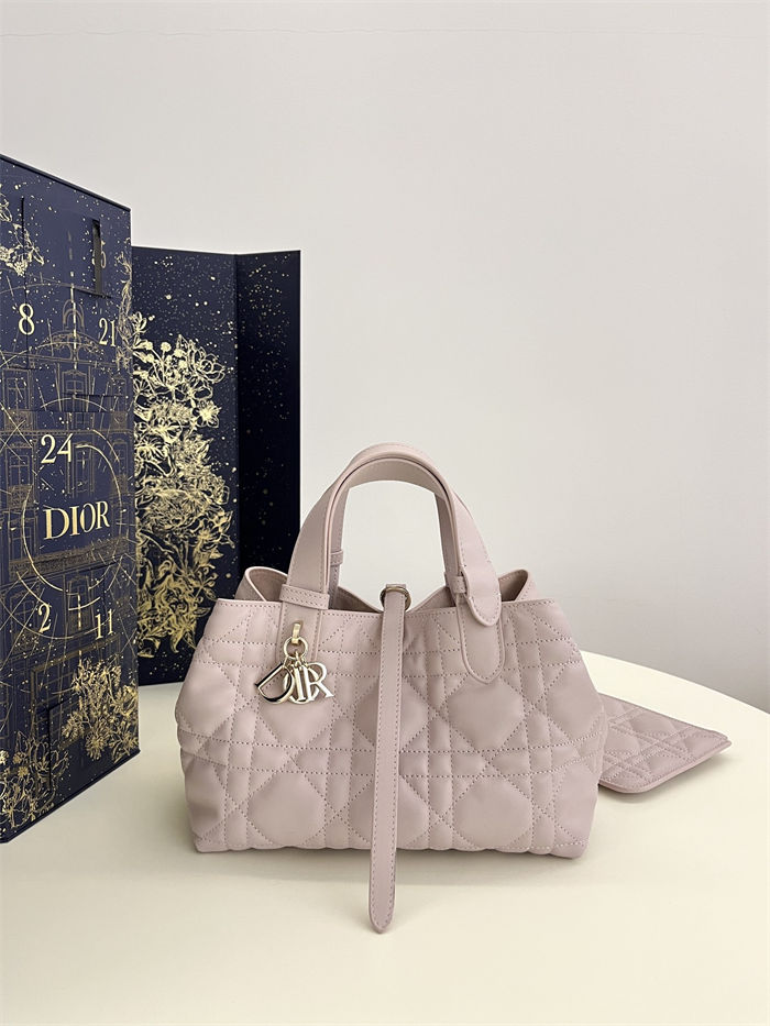 DIOR TOUJOURS BAG SMALL Macrocannage Calfskin Pale Pink High