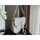 SADDLE BAG Dior Oblique Embroidery Gray High