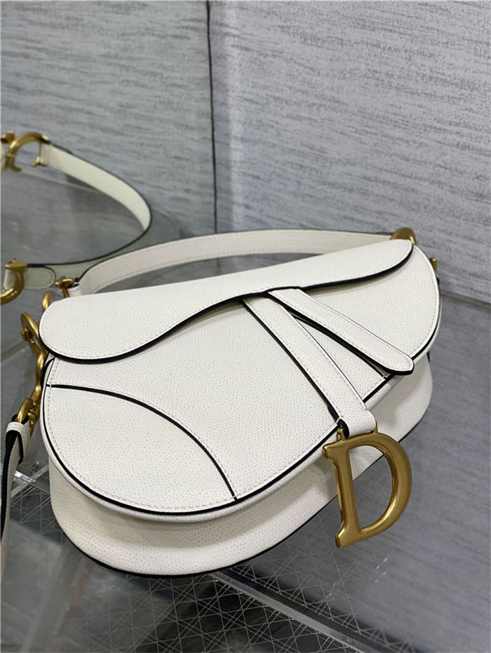 SADDLE BAG Grained Calfskin Ivory High