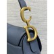 SADDLE BAG Grained Calfskin Dark Blue High