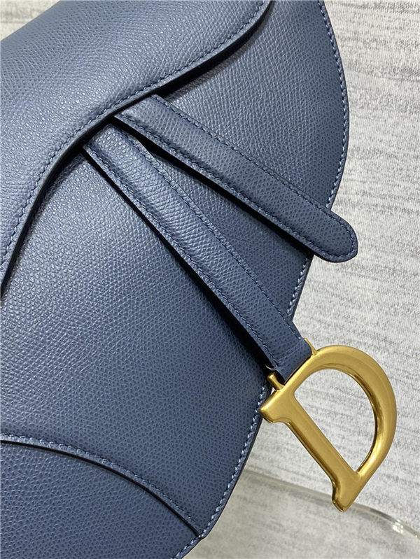 SADDLE BAG Grained Calfskin Dark Blue High