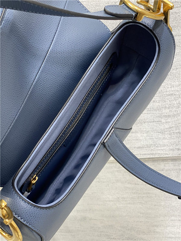 SADDLE BAG Grained Calfskin Dark Blue High