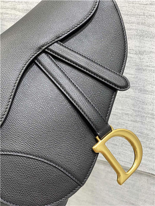 SADDLE BAG Grained Calfskin Black High