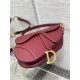 SADDLE BAG Grained Calfskin Wine High