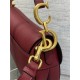 SADDLE BAG Grained Calfskin Wine High