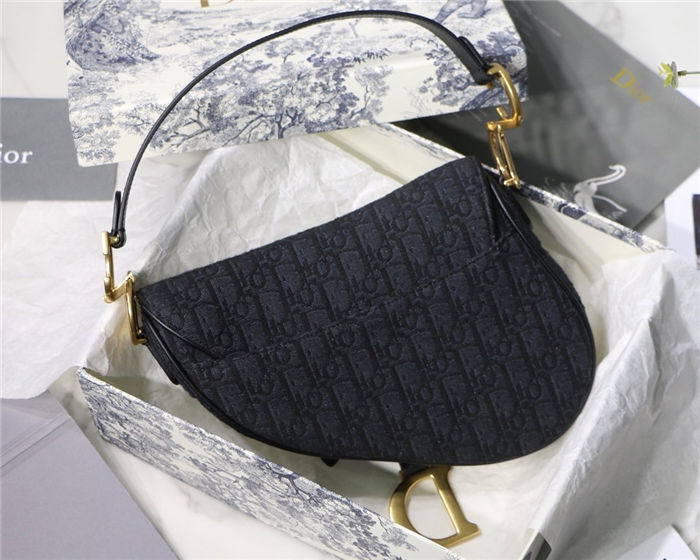 SADDLE BAG Dior Oblique Jacquard Black High