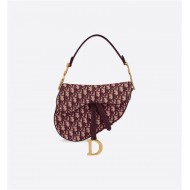 SADDLE BAG Dior Oblique Jacquard Burgundy High