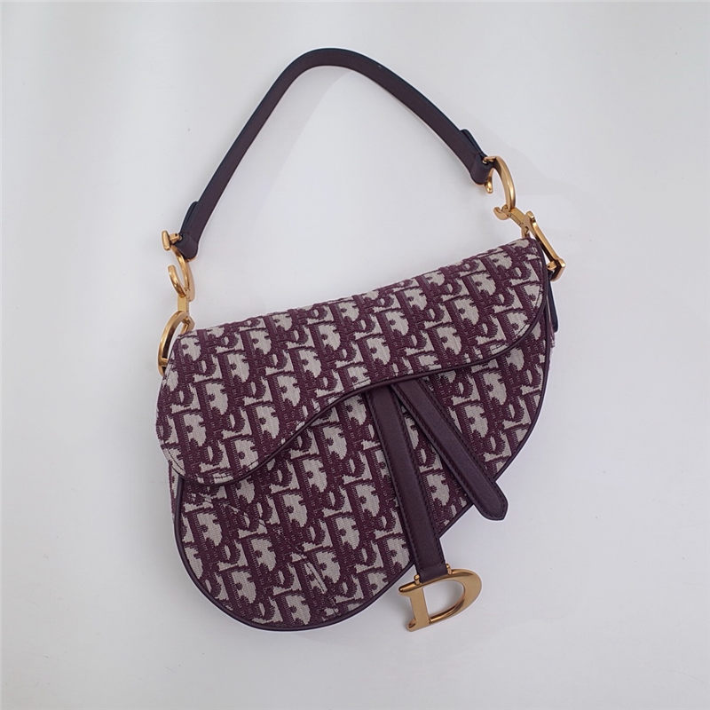 SADDLE BAG Dior Oblique Jacquard Burgundy High