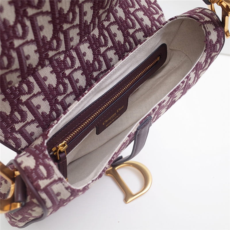 SADDLE BAG Dior Oblique Jacquard Burgundy High