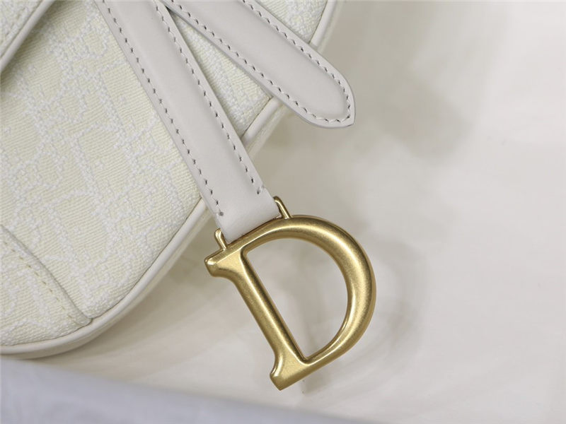 Mini SADDLE BAG Dior Oblique Jacquard White High