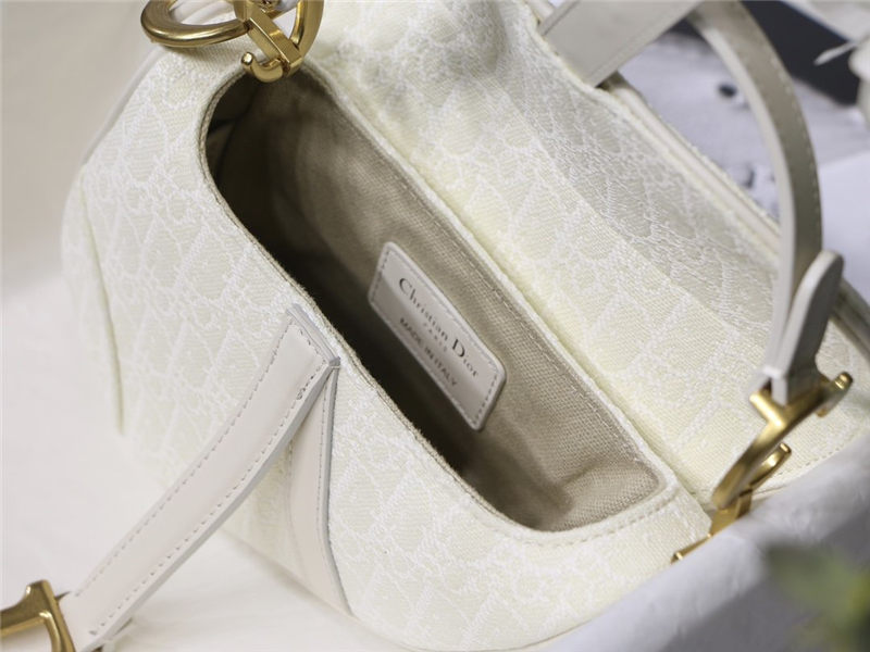 Mini SADDLE BAG Dior Oblique Jacquard White High