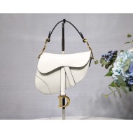 Mini SADDLE BAG Grained Calfskin White High