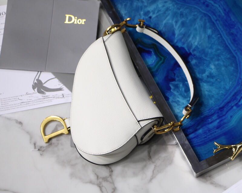 Mini SADDLE BAG Grained Calfskin White High