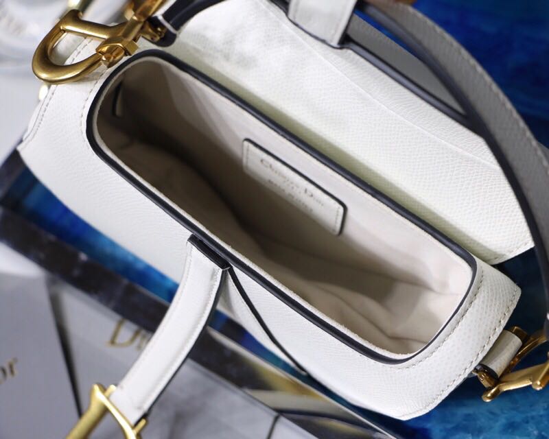 Mini SADDLE BAG Grained Calfskin White High