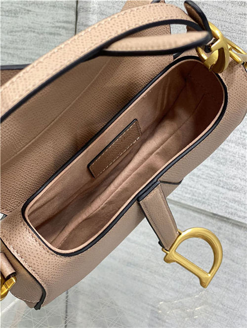 Mini SADDLE BAG Grained Calfskin Nude Blush High