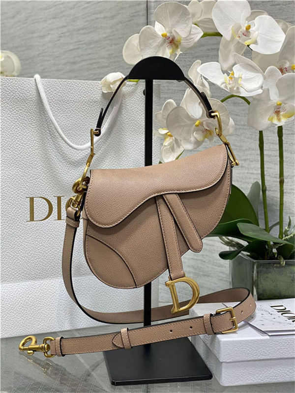 Mini SADDLE BAG Grained Calfskin Nude Blush High