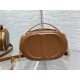 CD SIGNATURE OVAL CAMERA BAG Calfskin with Embossed CD Signature Caramel High