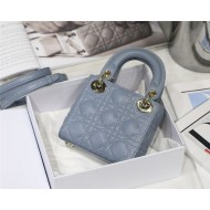 MICRO LADY Dior BAG Cannage Lambskin Blue Top