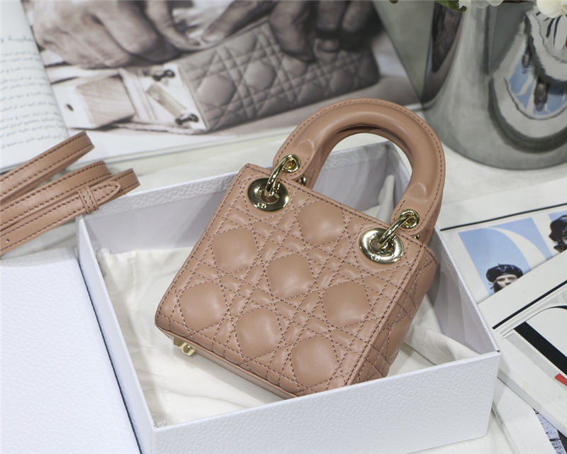 MICRO LADY Dior BAG Cannage Lambskin Nude Top