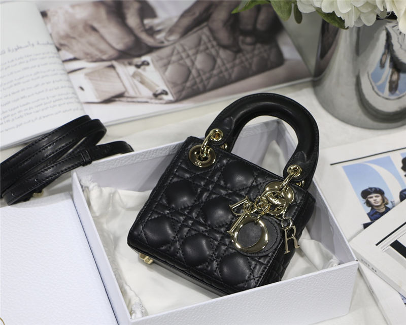 MICRO LADY Dior BAG Cannage Lambskin Black Top