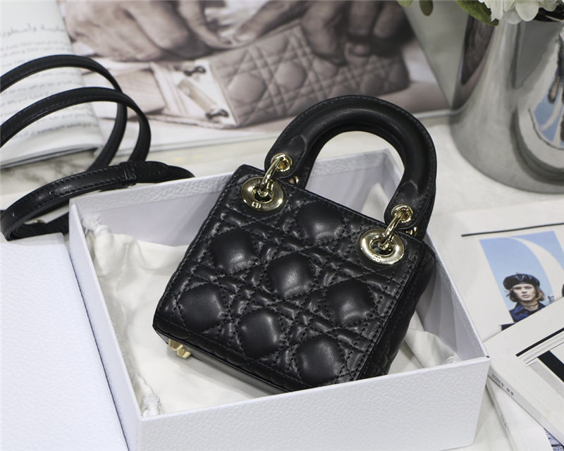 MICRO LADY Dior BAG Cannage Lambskin Black Top