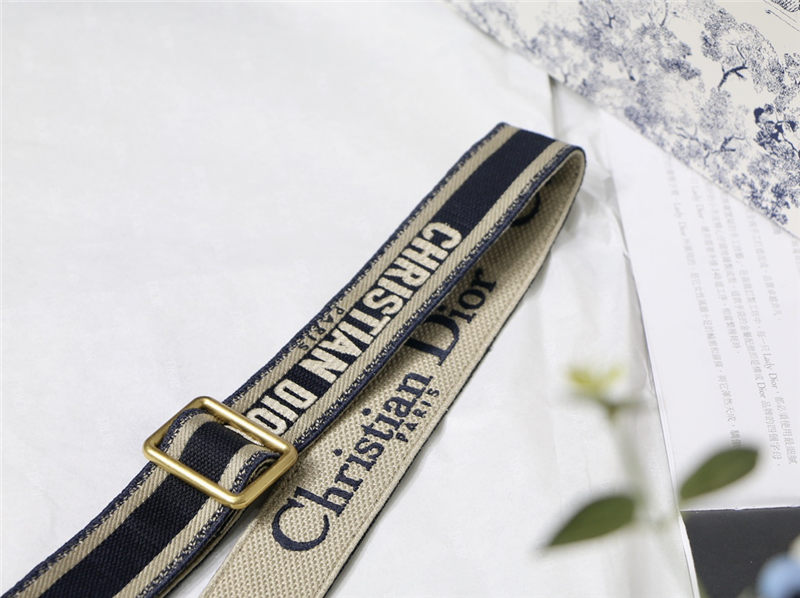 ADJUSTABLE SHOULDER STRAP 'Christian Dior' Embroidery Black High