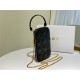 LADY Dior PHONE HOLDER Cannage Lambskin Black High