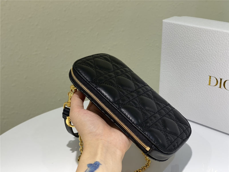 LADY Dior PHONE HOLDER Cannage Lambskin Black High