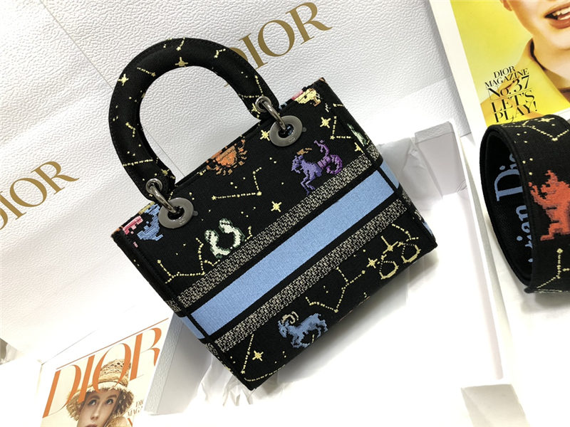 MEDIUM LADY D-LITE BAG Dior Pixel Zodiac Embroidery Multicolor High