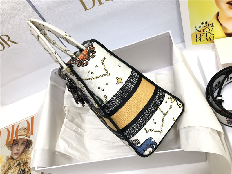 MEDIUM LADY D-LITE BAG Dior Pixel Zodiac Embroidery Multicolor High